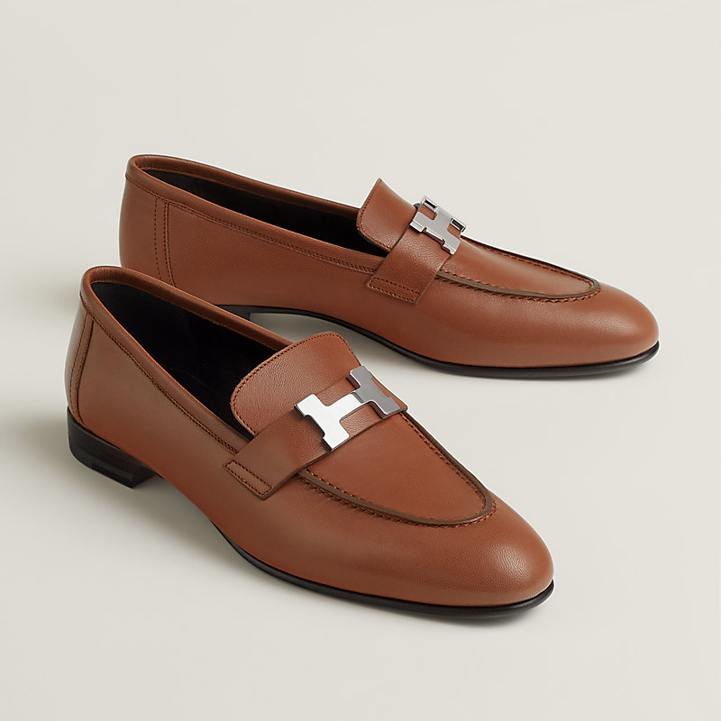 ブランド品専門の エルメス Paris loafer レザーローファー 37.5 